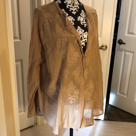 Baci delicate & lightweight button down thin silky cotton long sleeved blouse - Picture 5 of 10